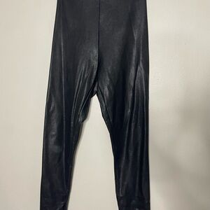 Black Pleather Skinny Leggings